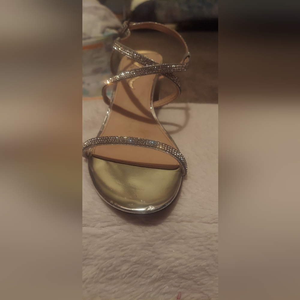 Womans Silver Sparkling Dress Shoes